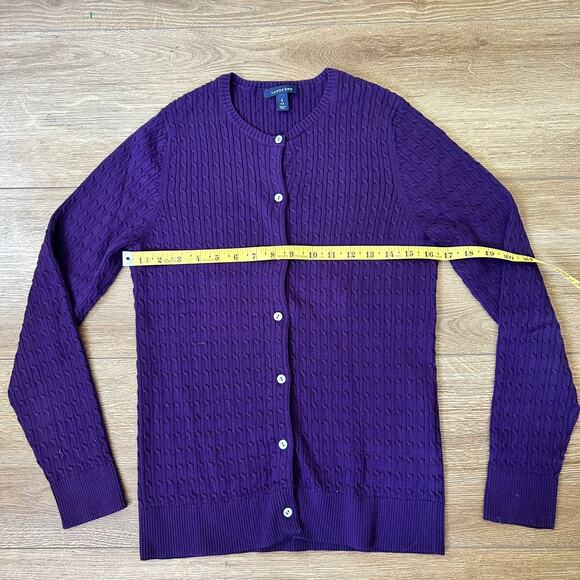 Land's End Cable Knit Sweater Women's Size Small Purple - Picture 9 of 10